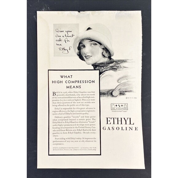 Ethyl Gasoline Corp. "Give your car a treat ask for Ethyl" Vintage Print Ad 1929 - Picture 3 of 3
